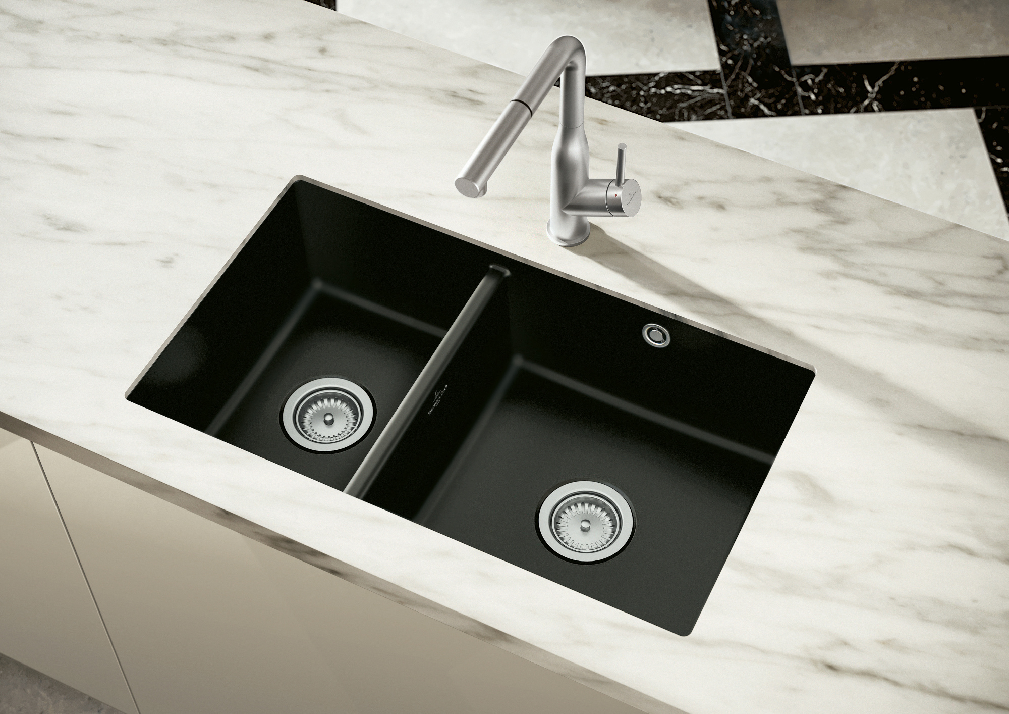 Villeroy & Boch Keramik Spüle schwarz